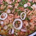 El cooksnap de Eugenia cuando hizo Paella de mariscos.