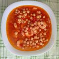 El cooksnap de Leo cuando hizo Garbanzos con langostinos.