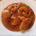 El cooksnap de Antonia García Fernández cuando hizo Rape en salsa de langostino.