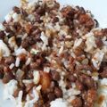 El cooksnap de Raquel Barrios Emategui cuando hizo Porotos colorados con panceta y fideos.