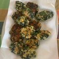 El cooksnap de Laura cuando hizo Tortitas de espinacas con piñones.