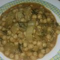 El cooksnap de Julia cuando hizo Garbanzos con acelgas en salsa de majado de almendras.
