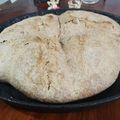 El cooksnap de marisabarraza cuando hizo Pan de masa madre 🥖 Harina común, agua, sal y lenta fermentación ♥️.