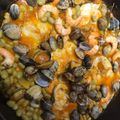 El cooksnap de David cuando hizo Guiso de pescado y marisco con habas y patatas.