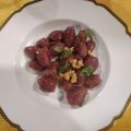 El cooksnap de anajuliasabat cuando hizo Ñoquis de remolacha y brócoli con harina integral.