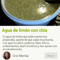 El cooksnap de Agustina Pera cuando hizo Agua de limón con chía.
