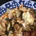 El cooksnap de Sara Aranguren cuando hizo Acelgas con papa en salsa de tomate frito y queso.