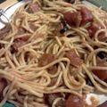 the cat lady's cooksnap of when they made Bacon Spaghetti.
