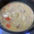 ママメイン！時々子供's cooksnap of when they made 簡単＆時短☆ルー不要のクリームシチュー♡.