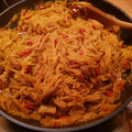 El cooksnap de Li Na cuando hizo Fideos Fritos con Secreto Ibérico al P.X. con Verduritas.