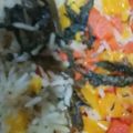 El cooksnap de Grass cuando hizo Arroz con rajas, pimientos y elote.