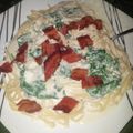 NorineAnne's cooksnap of when they made Gorgonzola Fettuccine With Spinach And Bacon.