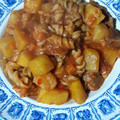 El cooksnap de Euge Bello cuando hizo Guiso de fideo con carne.