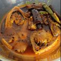 Pinks Saha's cooksnap of when they made বেগুন আলু দিয়ে ইলিশ মাছের ঝোল(begun aloo diye illish macher jhol recipe in Bengali).