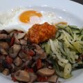 El cooksnap de Laura AO cuando hizo Espaguetis de calabacín con setas y romesco.