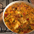 El cooksnap de Ernie C cuando hizo Arroz con pollo.