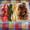 El cooksnap de Patty y Félix cuando hizo Carne en salsa con tomates asados, patatas y pimientos fritos.