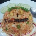 Aruna Thapar का कुकस्नैप जब उन्होंने टोमेटो राइस (tomato rice recipe in Hindi) बनाया था।