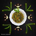 Mamta Pandya's cooksnap of when they made Bhindi Cha Thecha.