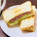ｍａａ's cooksnap of when they made コンビーフのサンドウィッチ.
