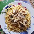El cooksnap de Christopher Villalba cuando hizo Tallarines con salsa a la crema y champiñones.