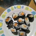 El cooksnap de Rossy cuando hizo Sushi (rollo california) 2 parte preparación.