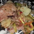 El cooksnap de Magalí Rocio cuando hizo Chuletitas de cerdo sobre colchón de verduras.