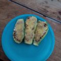 El cooksnap de Viridiana Mora cuando hizo Calabacitas rellenas con carne y queso.