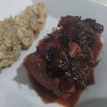El cooksnap de MariadeGrazia cuando hizo Solomillo en salsa de cerveza negra con puré trufado.