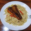 Cooksnap dari Gita Rahmawatie untuk resep Spaghetti aglio e olio with salmon grill