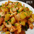 El cooksnap de Encar cuando hizo Salteado de pulpo con patatas.