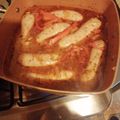 El cooksnap de Carolina Cano cuando hizo Chorizos al vino blanco.