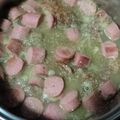 El cooksnap de Irma García cuando hizo Salchicha en salsa verde con papa y champiñones.