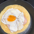 El cooksnap de Elena cuando hizo Crepe de jamón, queso y huevo.