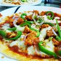 Aamna Saad's cooksnap of when they made Chicken tikka pizza.