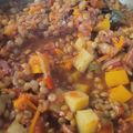 El cooksnap de Laura Finollo cuando hizo Guiso de lentejas sin carne.