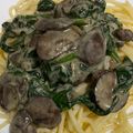 Cooksnap de Bruna Rocha quando cozinhou Massa com cogumelos e espinafres (vegan).