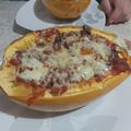 El cooksnap de Karla Damary cuando hizo Zapallo spaguetti.