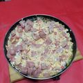 El cooksnap de Xiomara Petrik cuando hizo Revuelto de salchichas, tomate, huevo y queso.