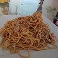 El cooksnap de Julieta Niz cuando hizo Spaghetti en salsa de atún (en lata).