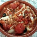 El cooksnap de Sandra cuando hizo Mojete murciano, ensalada de tomate de bote con atún y huevo.