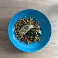 El cooksnap de Daniela Da Silva cuando hizo Bacalao con garbanzos y espinacas en freidora de aire.
