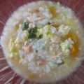 兩寶媽媽 的 電鍋鮭魚蛋花粥 cooksnap