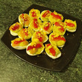 El cooksnap de Alejandro Arias Sanchez cuando hizo Huevos rellenos de brócoli con salmón y pimiento.
