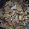 El cooksnap de Sara Lopez cuando hizo Patatas de guarnición con huevos y jamón.