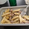 El cooksnap de Almudena Collado cuando hizo Pasta con salchicha blanca y calabacín al tomillo.