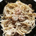 Gór Nagy Krisztina Cooksnap-ja, amikor elkészítette a(z) Marokkói tejszínes, garnéla, spagettivel receptet.
