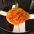 El cooksnap de Paula cuando hizo Espaguetis con tomate al crocante de bacon.