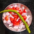 Falguni Shah's cooksnap of when they made ટામેટાં કાકડી મૂળો સલાડ (Tomato Cucumber Mooli Salad Recipe In Gujarati).
