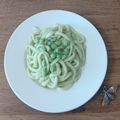 liarra's cooksnap of when they made Wild garlic pesto with udon and edamame 🍜💚.